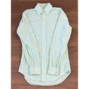 Brooks Brothers Men's  346 Solid Teal Button Up Shirt Slim Fit XS All Cotton